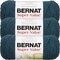 Bernat Super Value Teal Heather Yarn - 3 Pack of 198g/7oz - Acrylic - 4 Medium (Worsted) - 426 Yards - Knitting/Crochet